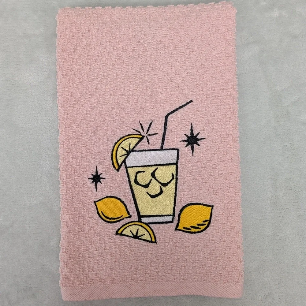Retro Lemonade Atomic Mid Century Modern 1950's Kitchen Bath Bar Hand Towel